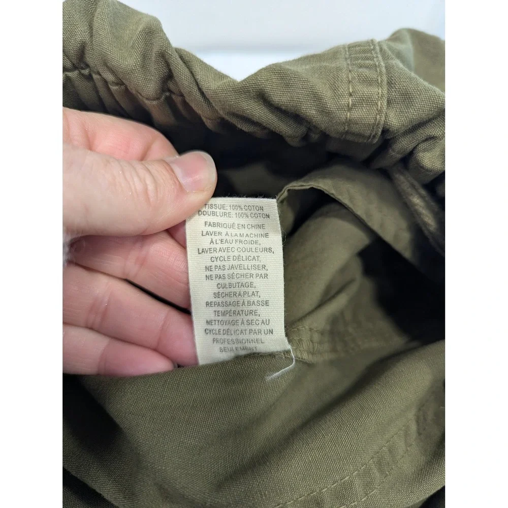 Ulla Johnson Olive Green Alden‎ Cargo Pants Elastic Waist Drawstring Cropped